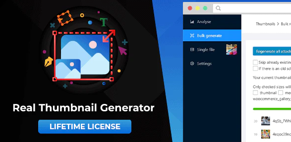 WordPress Real Thumbnail Generator: Efficiently force regenerate thumbnails in bulk (or single) v2.5.19 Nulled