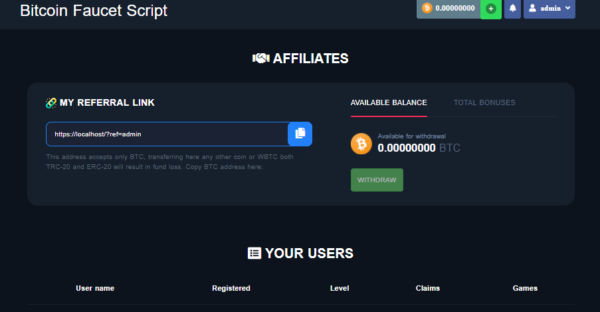 Bitcoin faucet script Nulled