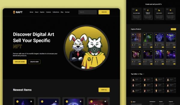 Download script is a fully responsive nft marketplace website