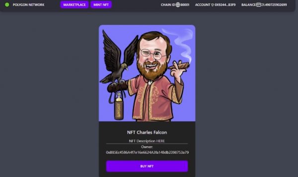 An NFT Marketplace React dApp prototype on the Polygon blockchain