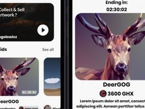 NFT Marketplace App UI with support for dark mode