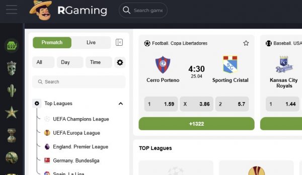 Script Online casino bookmaker RGaming Software